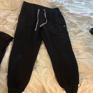 Black Jogger Pants with Drawstring size large figs